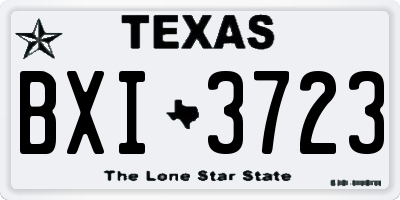 TX license plate BXI3723