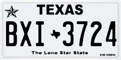 TX license plate BXI3724
