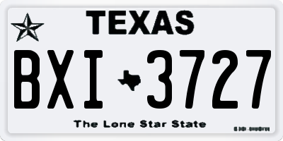 TX license plate BXI3727