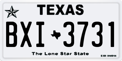 TX license plate BXI3731