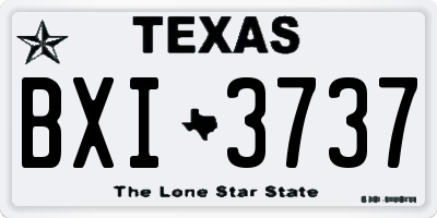 TX license plate BXI3737