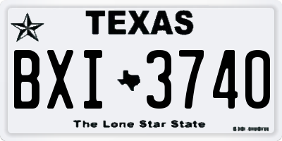 TX license plate BXI3740