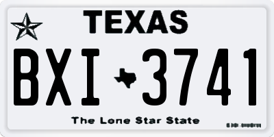 TX license plate BXI3741