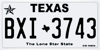 TX license plate BXI3743