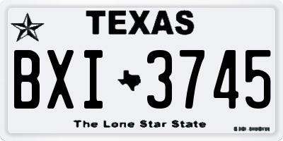 TX license plate BXI3745