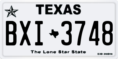 TX license plate BXI3748