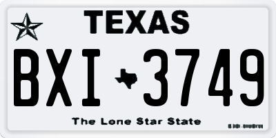 TX license plate BXI3749