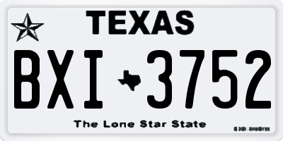 TX license plate BXI3752