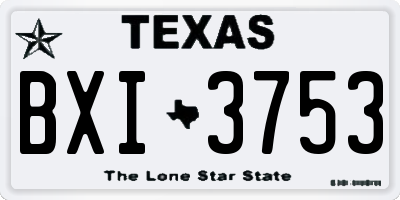 TX license plate BXI3753