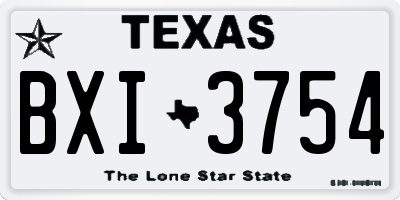 TX license plate BXI3754