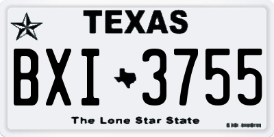 TX license plate BXI3755