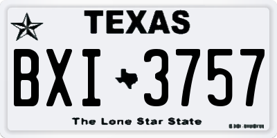 TX license plate BXI3757