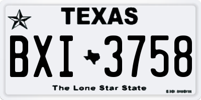 TX license plate BXI3758