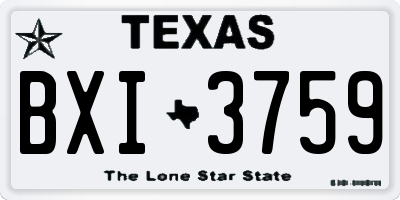 TX license plate BXI3759