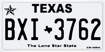 TX license plate BXI3762
