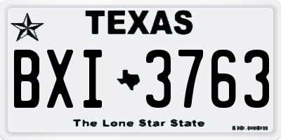 TX license plate BXI3763