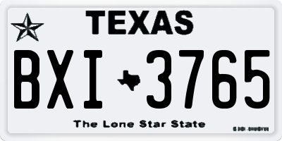 TX license plate BXI3765