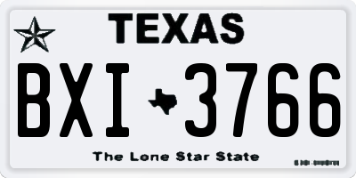 TX license plate BXI3766