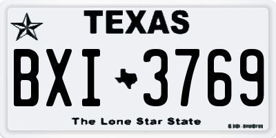 TX license plate BXI3769