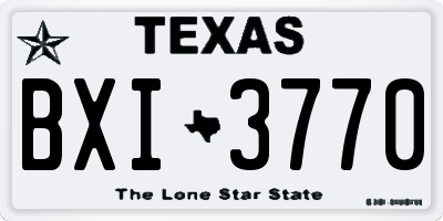TX license plate BXI3770
