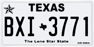 TX license plate BXI3771