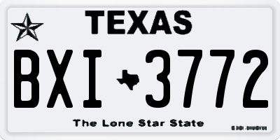 TX license plate BXI3772