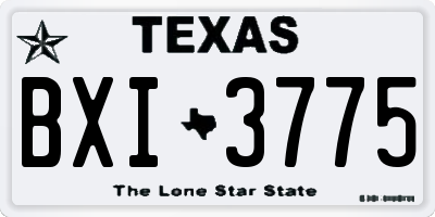 TX license plate BXI3775