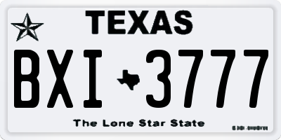 TX license plate BXI3777