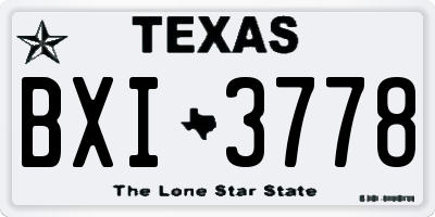 TX license plate BXI3778