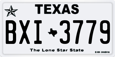 TX license plate BXI3779