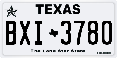 TX license plate BXI3780