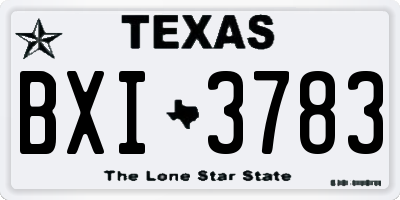 TX license plate BXI3783