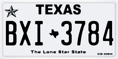 TX license plate BXI3784
