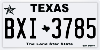 TX license plate BXI3785