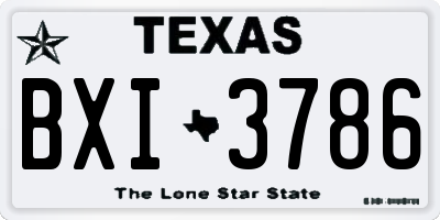 TX license plate BXI3786