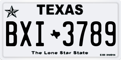 TX license plate BXI3789
