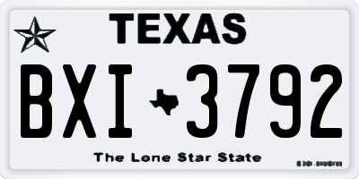 TX license plate BXI3792
