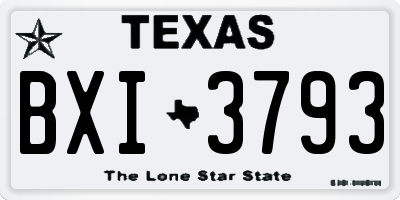TX license plate BXI3793