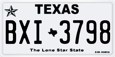 TX license plate BXI3798