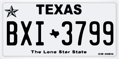 TX license plate BXI3799