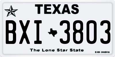 TX license plate BXI3803
