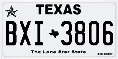 TX license plate BXI3806