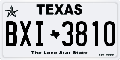 TX license plate BXI3810