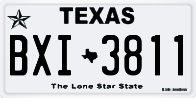 TX license plate BXI3811