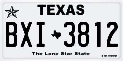 TX license plate BXI3812