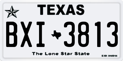 TX license plate BXI3813