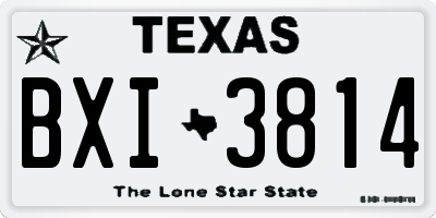 TX license plate BXI3814