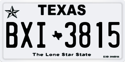 TX license plate BXI3815