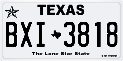 TX license plate BXI3818