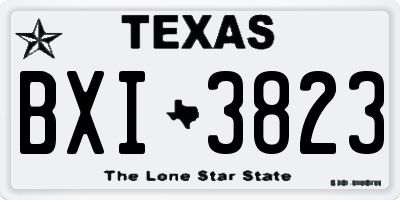 TX license plate BXI3823
